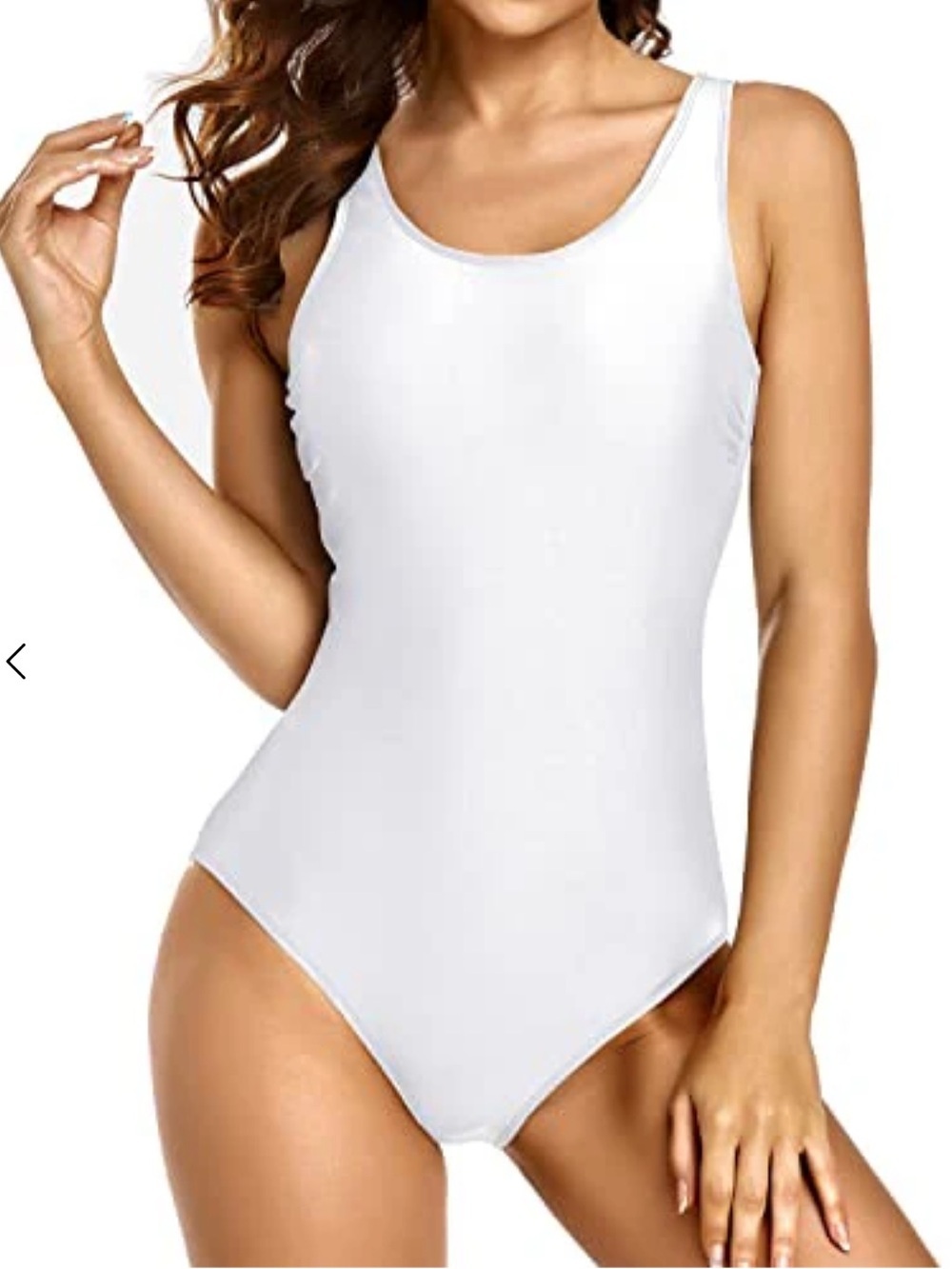 Tempt Me Sporty White One Piece Swimsuit Women Athletic Minimalist Bathing Suit